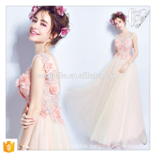 Chic Formal Pink Beaded gedruckt Floral Ballkleid Heimkehr Kleid für reife elegante Frauen Abendkleider